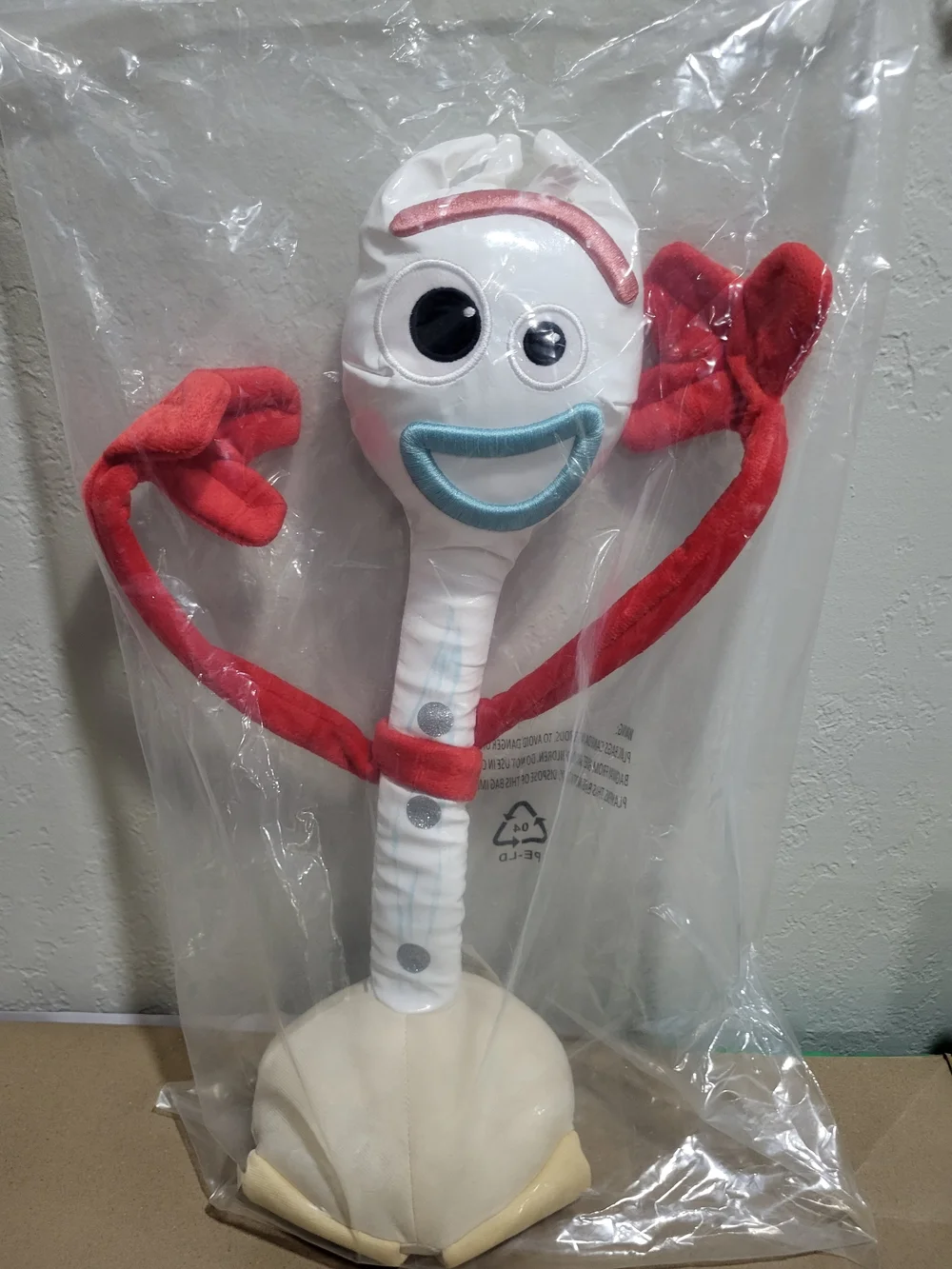 Forky Plush Toy in White, Red & Blue